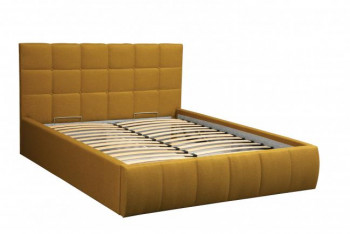 Кровать "Диана" ш. 1400 (Н=1010мм) (жаккард горчица) в Карасуке - karasuk.mebel54.com | фото