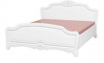Кровать двойная 1400х2000 (комплект) Лотос (Белый/Белый Глянец) в Карасуке - karasuk.mebel54.com | фото