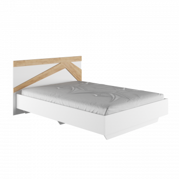 Кровать двухспальная 1,4м Теодора (белый/дуб крафт золотой) в Карасуке - karasuk.mebel54.com | фото