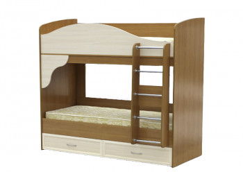 Кровать двухъярусная без матрасов Вишня Оксфорд в Карасуке - karasuk.mebel54.com | фото