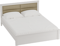 Кровать Элана 1600 с основанием Бодега белая в Карасуке - karasuk.mebel54.com | фото