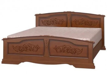 Кровать Елена из массива сосны 1200*2000 Орех в Карасуке - karasuk.mebel54.com | фото