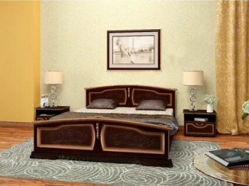 Кровать Елена из массива сосны 1200*2000 Орех в Карасуке - karasuk.mebel54.com | фото