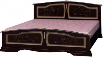 Кровать Елена из массива сосны 1600*2000 Орех в Карасуке - karasuk.mebel54.com | фото