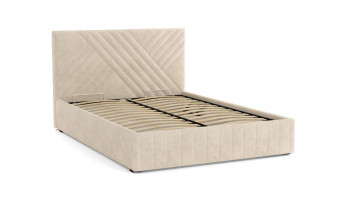 Кровать Гамма ш. 1400 (с основанием для хранения) (велюр тенерифе крем) в Карасуке - karasuk.mebel54.com | фото