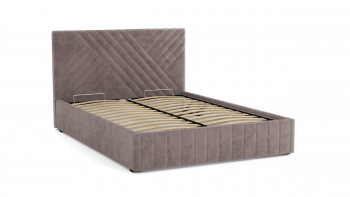 Кровать Гамма ш. 1400 (с основанием для хранения) (велюр тенерифе стоун) в Карасуке - karasuk.mebel54.com | фото