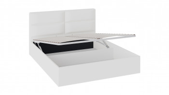 Кровать «Глосс» с мягкой обивкой и подъемным механизмом тип 1 (1600) (Белая) в Карасуке - karasuk.mebel54.com | фото