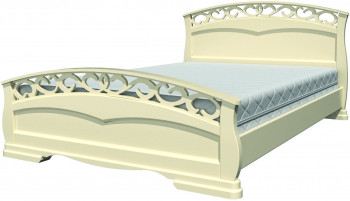 Кровать Грация-1 из массива сосны 1400*2000 Орех в Карасуке - karasuk.mebel54.com | фото