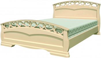 Кровать Грация-1 из массива сосны 1400*2000 Слоновая кость в Карасуке - karasuk.mebel54.com | фото