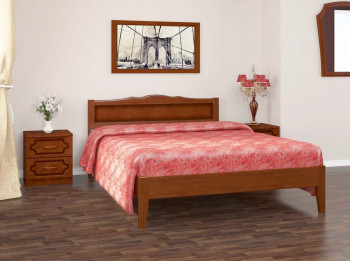 Кровать Карина-7 из массива сосны 1200*2000 Орех в Карасуке - karasuk.mebel54.com | фото
