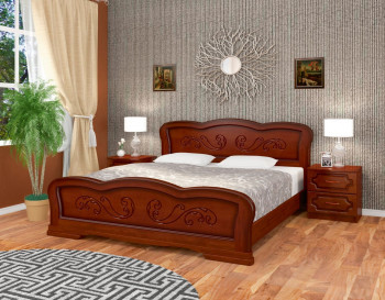 Кровать Карина-8 из массива сосны 1200*2000 Орех в Карасуке - karasuk.mebel54.com | фото