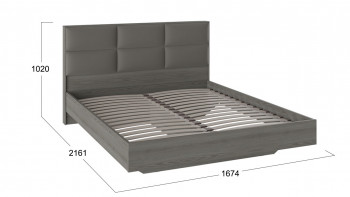 Кровать «Либерти» с мягким изголовьем и подъемным механизмом Хадсон/Ткань Грей/1600 в Карасуке - karasuk.mebel54.com | фото