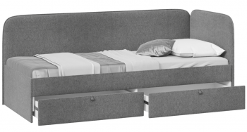 Кровать «Молли» с мягкой обивкой (900) тип 1 (Микровелюр Scandi Graphite 22) в Карасуке - karasuk.mebel54.com | фото