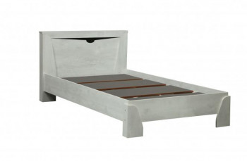 Кровать одинарная 33.07 с настилом "Лючия" (ш. 900)/(бетон пайн белый / венге / белый) в Карасуке - karasuk.mebel54.com | фото
