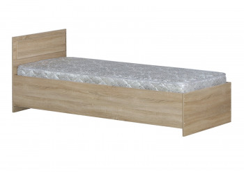 Кровать одинарная 800-2 без матраса (прямые спинки) Дуб Сонома в Карасуке - karasuk.mebel54.com | фото