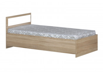 Кровать одинарная 900-2 без матраса (прямые спинки) Дуб Сонома в Карасуке - karasuk.mebel54.com | фото