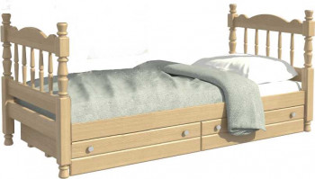 Кровать одинарная Аленка из массива сосны 800*1890 Сосна в Карасуке - karasuk.mebel54.com | фото