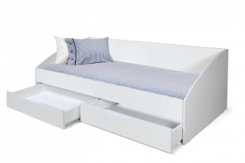 Кровать одинарная "Фея - 3" (симметричная) New/(белый / белый / ДВПО: белый) в Карасуке - karasuk.mebel54.com | фото