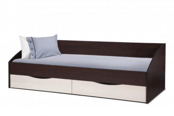 Кровать одинарная "Фея - 3" (симметричная) New (венге / вудлайн кремовый / ДВПО: белый) в Карасуке - karasuk.mebel54.com | фото