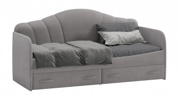 Кровать с мягкой спинкой и ящиками «Сабрина» 900 Светло-серый в Карасуке - karasuk.mebel54.com | фото