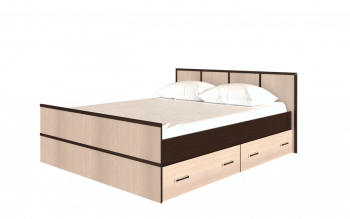 Кровать Сакура с настилом и ящиками 1,4 (Венге/Лоредо) в Карасуке - karasuk.mebel54.com | фото