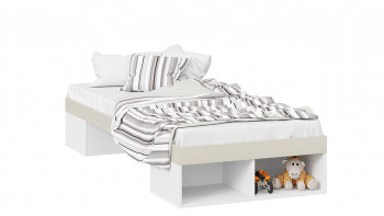 Кровать «Сканди»  Дуб Гарден/Белый в Карасуке - karasuk.mebel54.com | фото