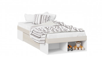 Кровать «Сканди» с ящиком Дуб Гарден/Белый в Карасуке - karasuk.mebel54.com | фото