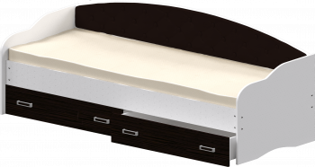 Кровать Софа-7 с мягкой спинкой (800х1900) Белый/Венге в Карасуке - karasuk.mebel54.com | фото