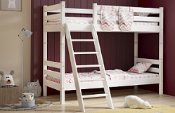 Кровать Соня вариант 10 двухъярусная с наклонной лестницей Белый полупрозрачный в Карасуке - karasuk.mebel54.com | фото
