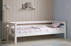 Кровать Соня Вариант 2 с задней защитой Белый полупрозрачный в Карасуке - karasuk.mebel54.com | фото