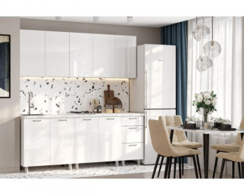 Кухонный гарнитур Модерн New 2 м (Белый глянец Бруно) в Карасуке - karasuk.mebel54.com | фото