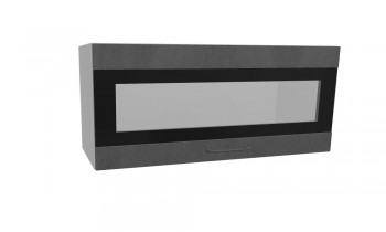 Лофт ПГСФ 800 шкаф верхний горизонтальный со стеклом и фотопечатью (Бетон темный/корпус Серый) в Карасуке - karasuk.mebel54.com | фото