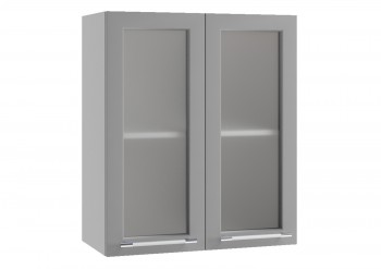 Лофт ПС 600 шкаф верхний со стеклом (Штукатурка серая/корпус Серый) в Карасуке - karasuk.mebel54.com | фото