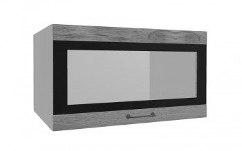 Лофт ВПГСФ 800 шкаф верхний горизонтальный со стеклом высокий с фотопечатью (Дуб цикорий/корпус Серый) в Карасуке - karasuk.mebel54.com | фото
