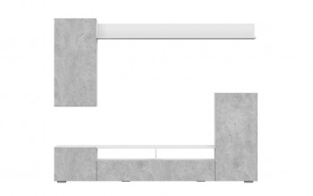 Мебель для гостиной МГС 4 (Белый/Цемент светлый) в Карасуке - karasuk.mebel54.com | фото