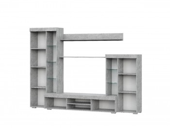 Мебель для гостиной МГС 5 Цемент светлый / Белый в Карасуке - karasuk.mebel54.com | фото