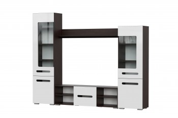 Мебель для гостиной МГС 6 (Исполнение 1/Венге/Белый глянец) в Карасуке - karasuk.mebel54.com | фото