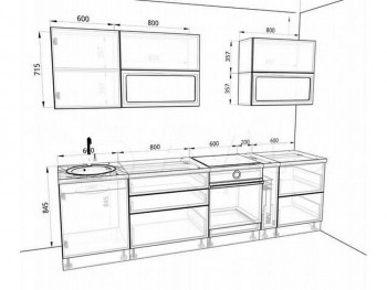 Модульная кухня Бруклин 2.4 x 2 м (Бетон белый) в Карасуке - karasuk.mebel54.com | фото