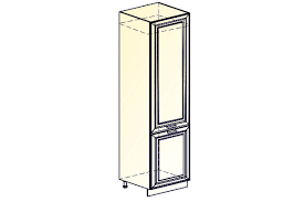 Монако Шкаф-пенал L600 под холодильник (2 дв. гл.) (Белый/Латте матовый) в Карасуке - karasuk.mebel54.com | фото