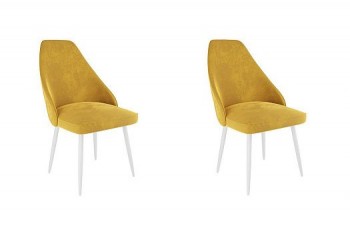Набор стульев Милан 2 шт (желтый велюр/белый) в Карасуке - karasuk.mebel54.com | фото