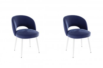 Набор стульев Моли 2 шт (синий велюр/белый) в Карасуке - karasuk.mebel54.com | фото