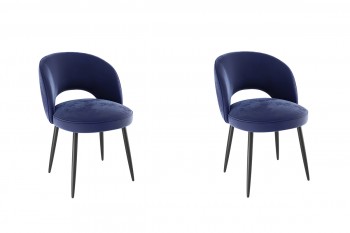 Набор стульев Моли 2 шт (синий велюр/черный) в Карасуке - karasuk.mebel54.com | фото
