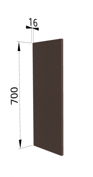 Панель торцевая П Квадро (для шкафа верхнего) Шоколад кожа в Карасуке - karasuk.mebel54.com | фото