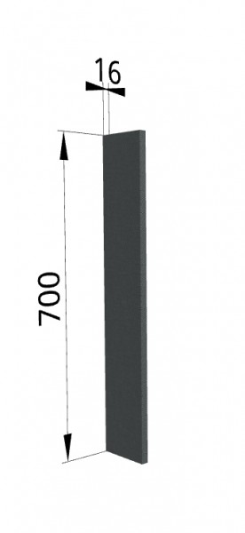 Панель торцевая ПТ 400 Квадро (для шкафа торцевого верхнего) Железо в Карасуке - karasuk.mebel54.com | фото