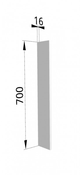 Панель торцевая ПТ 400 Ройс (для шкафа торцевого верхнего) Белый софт в Карасуке - karasuk.mebel54.com | фото