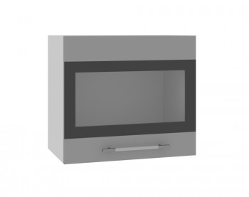 Ройс ВПГСФ 500 Шкаф верхний горизонтальный со стеклом с фотопечатью высокий (Графит софт/корпус Серый) в Карасуке - karasuk.mebel54.com | фото
