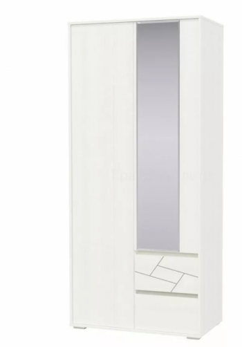 Шкаф 2-х дверный с ящиками Аделина 1000 Рамух белый в Карасуке - karasuk.mebel54.com | фото