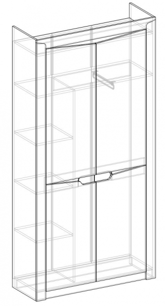 Шкаф 2-х створчатый комбинированный Хилтон (Дуб юкон/Гранж) в Карасуке - karasuk.mebel54.com | фото