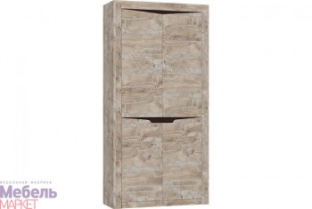 Шкаф 2-х створчатый комбинированный Хилтон (Дуб юкон/Гранж) в Карасуке - karasuk.mebel54.com | фото