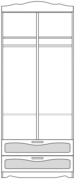 Шкаф 2-х створчатый с ящиками серии Иллюзия 31 Светло-сиреневый в Карасуке - karasuk.mebel54.com | фото